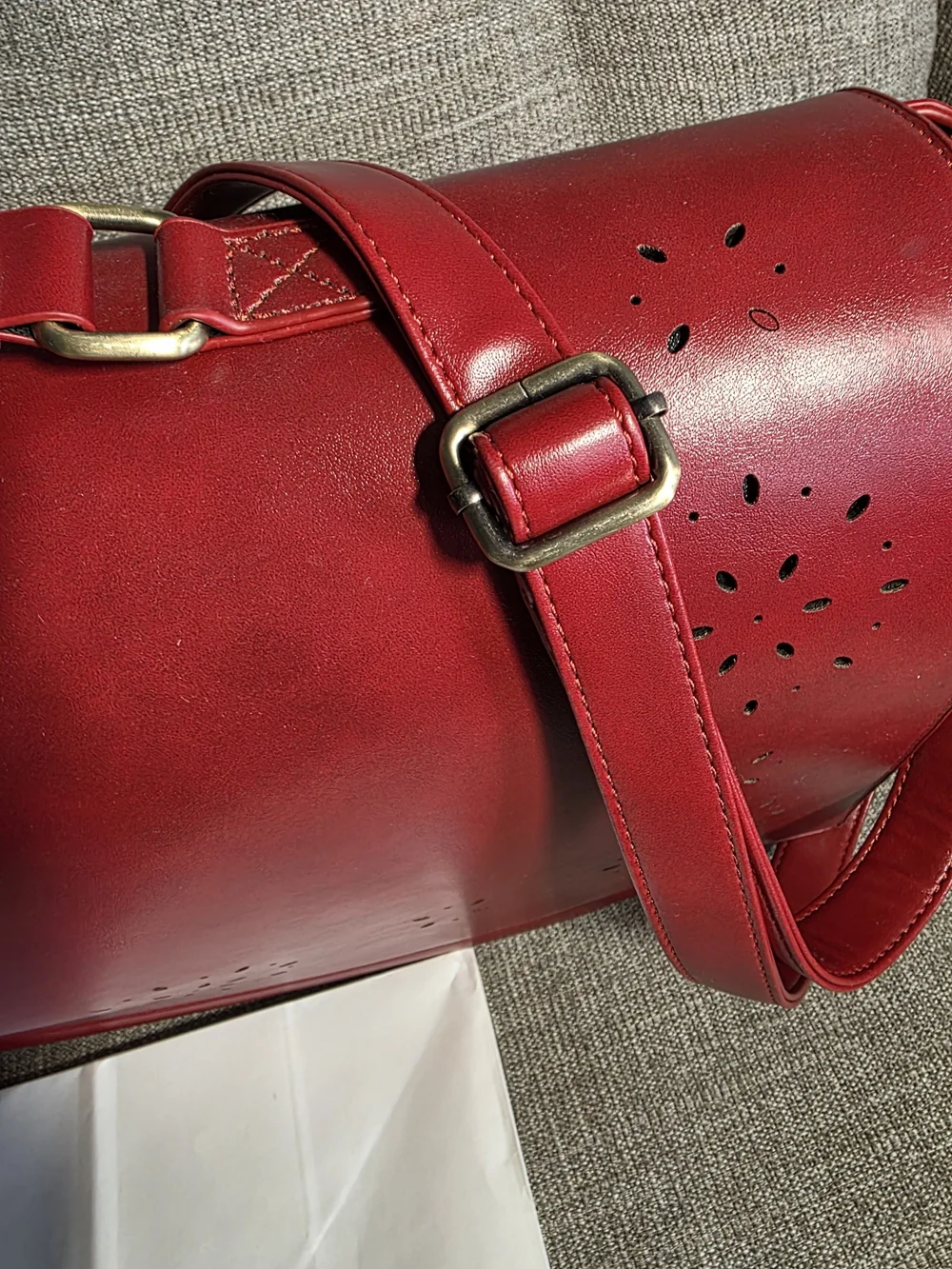 Walasa Red Split Leather Vintage Briefcase Laptop Bag - Pristine Like New!